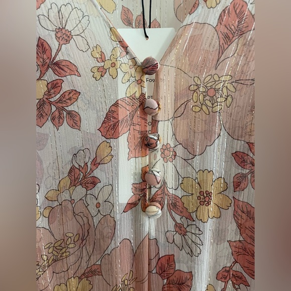 NWT VERONICA BEARD Cybil Mini Dress Silk Melon Pink Floral Long Sleeve Size 2 - Picture 7 of 13